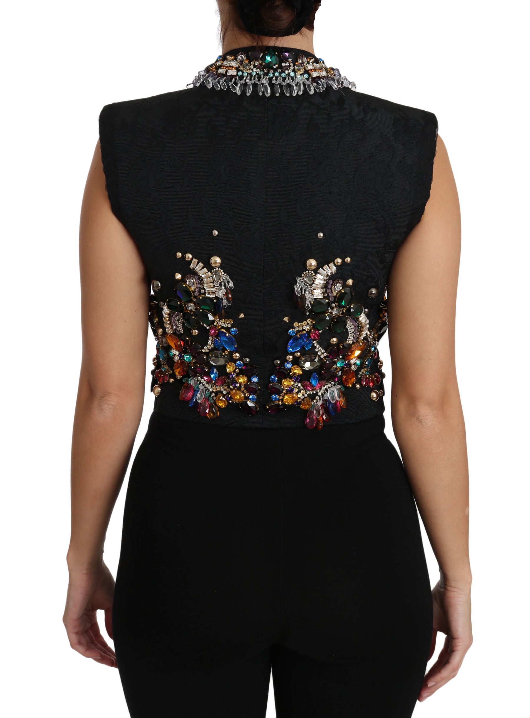 Dolce & Gabbana Black Crystal Sicily Vest Waistcoat | Regal Royce