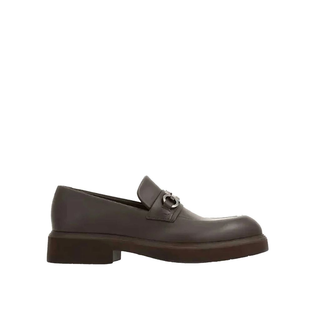 Salvatore Ferragamo Brown Calfskin Slip-On Loafers | Regal Royce