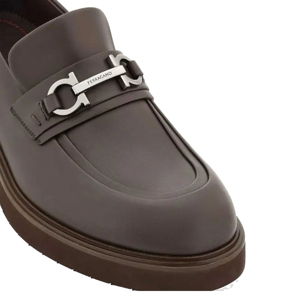Salvatore Ferragamo Brown Calfskin Slip-On Loafers | Regal Royce