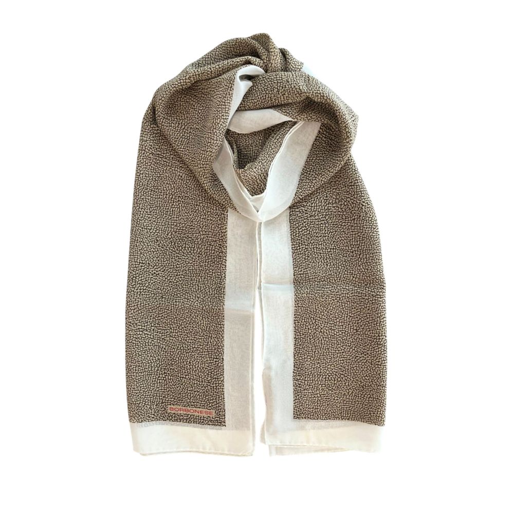 Borbonese White Silk Women Scarf | Regal Royce