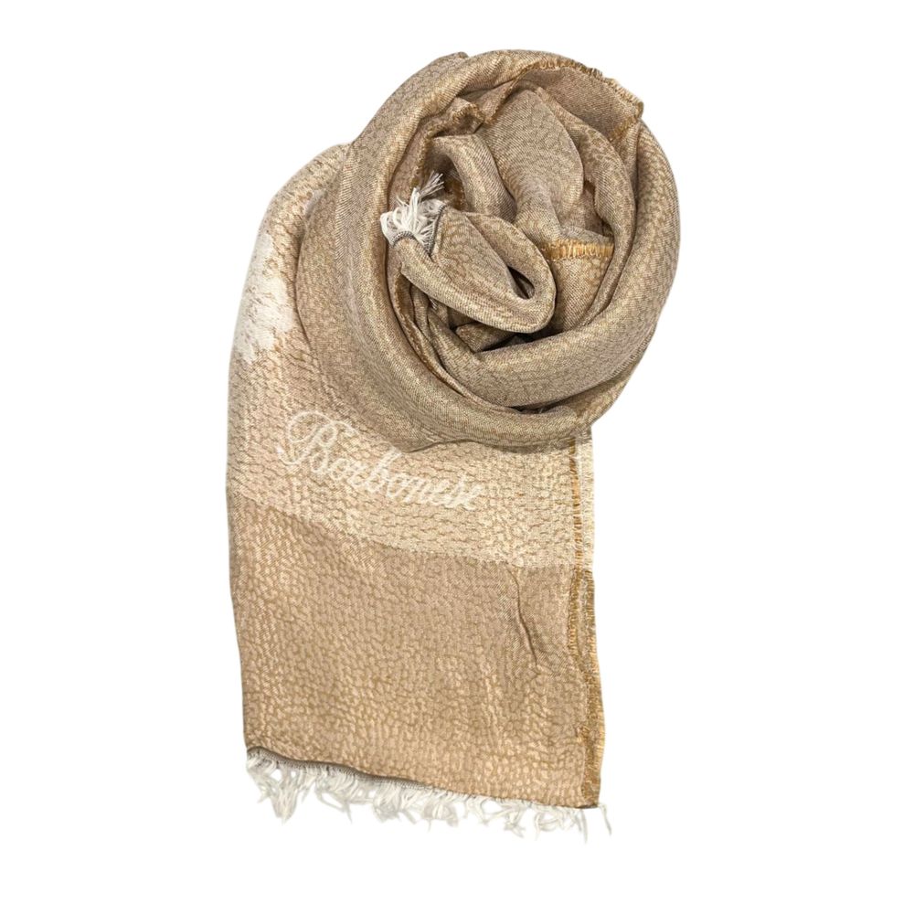 Borbonese Beige Viscose Women Scarf | Regal Royce