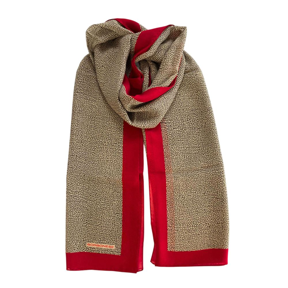 Borbonese Red Silk Women Scarf | Regal Royce