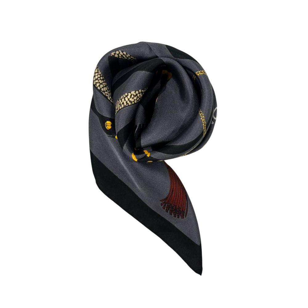 Borbonese Black Silk Women Scarf | Regal Royce