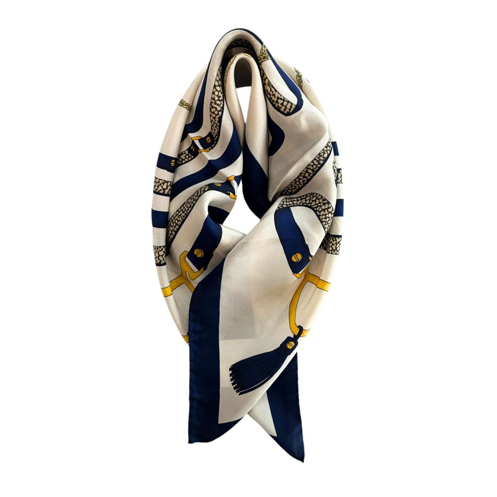 Borbonese Blue Silk Women Scarf | Regal Royce