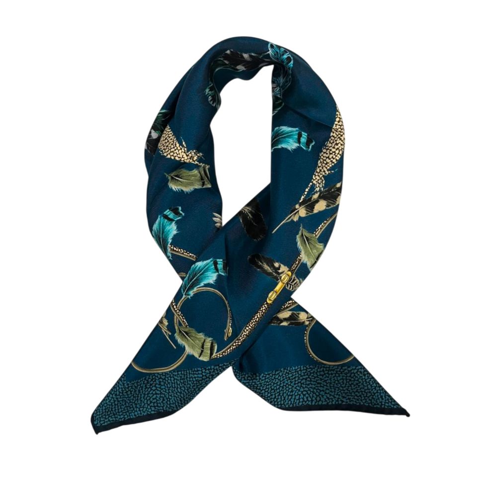 Borbonese Blue Silk Women Scarf | Regal Royce