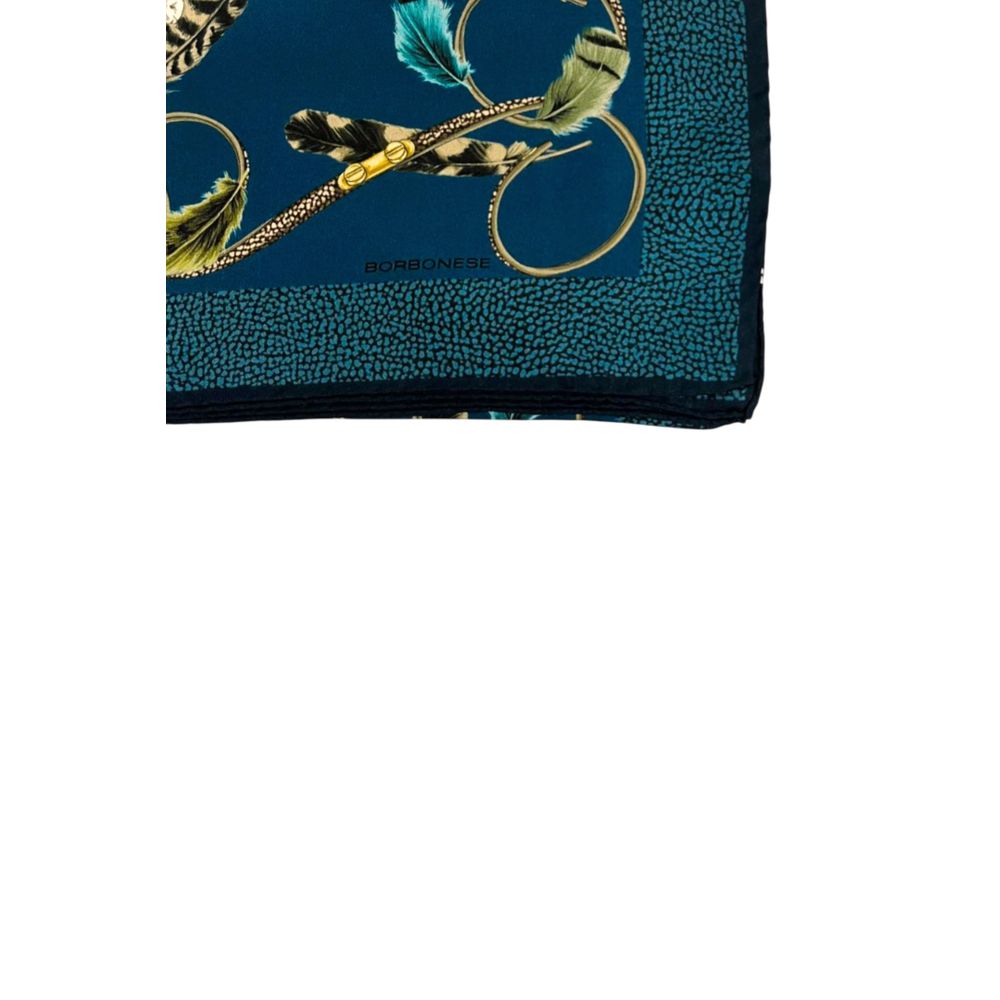 Borbonese Blue Silk Women Scarf | Regal Royce