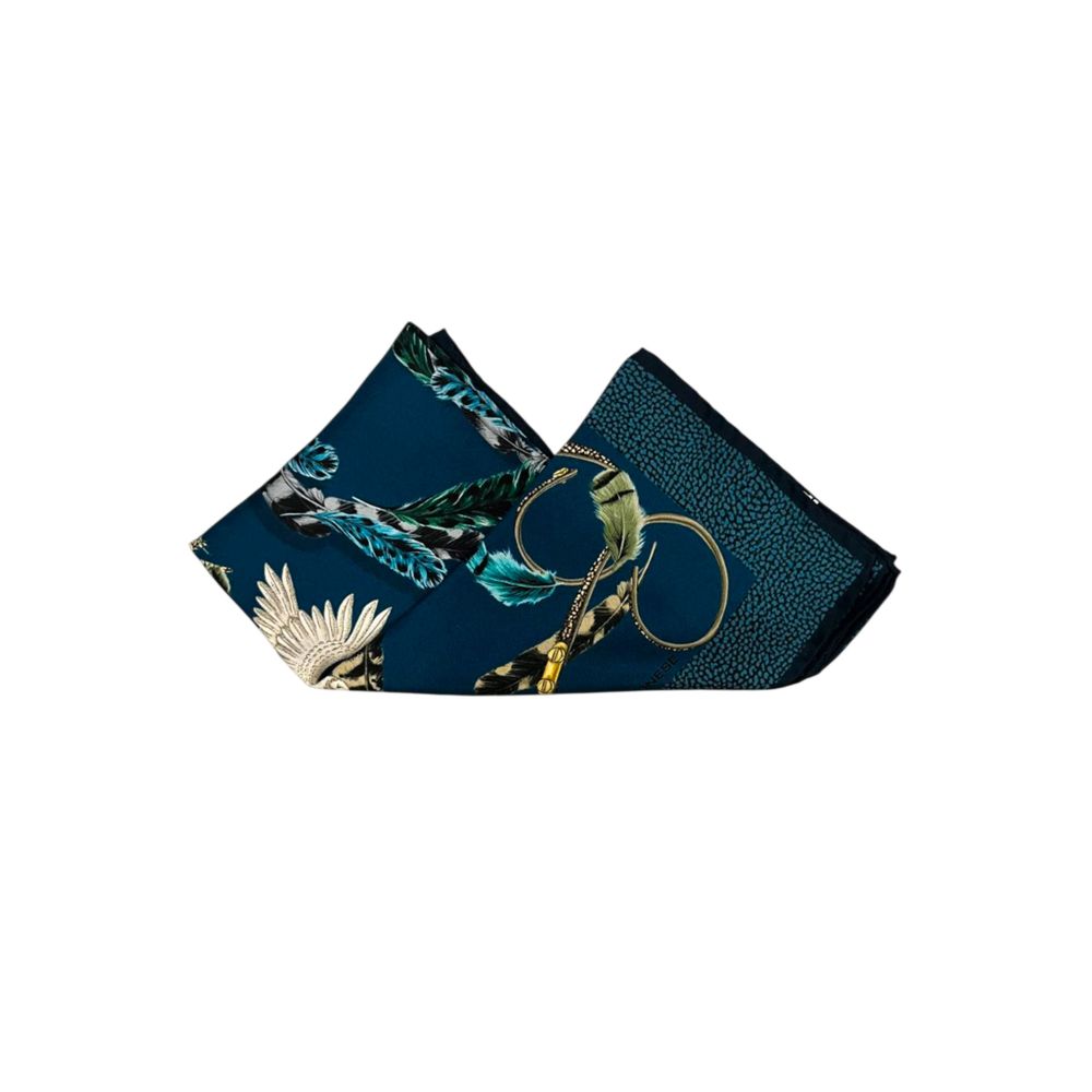 Borbonese Blue Silk Women Scarf | Regal Royce