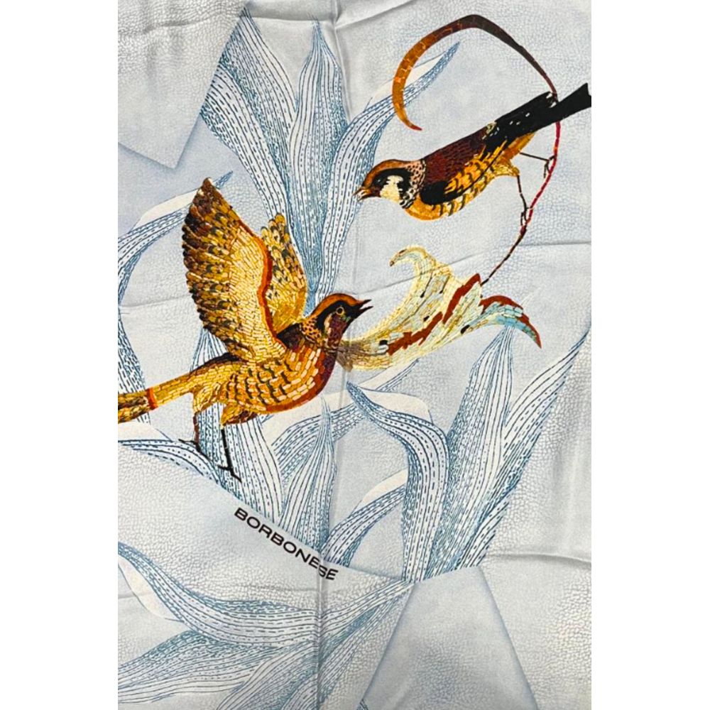 Borbonese Light-Blue Silk Women Scarf | Regal Royce