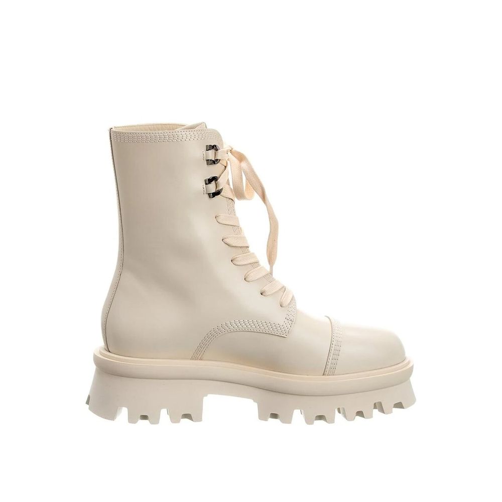 Salvatore Ferragamo White Calfskin Lace-Up Boots | Regal Royce