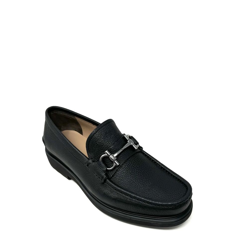 Salvatore Ferragamo Black Calfskin Slip-On Loafers | Regal Royce