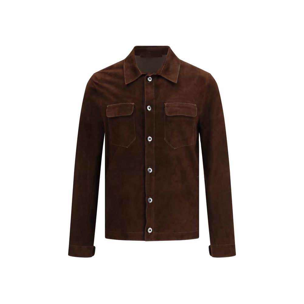 Salvatore Santoro Brown Calf Leather Bos Taurus Bomber | Regal Royce