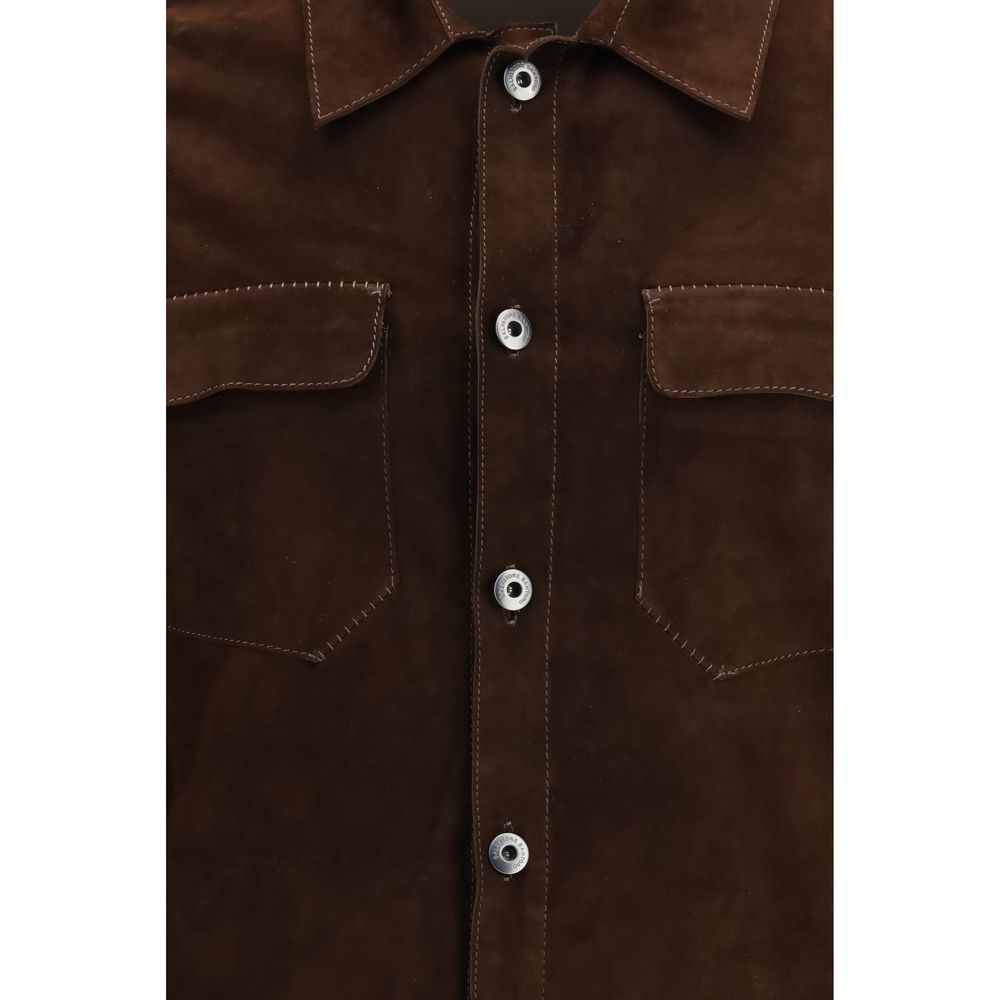 Salvatore Santoro Brown Calf Leather Bos Taurus Bomber | Regal Royce
