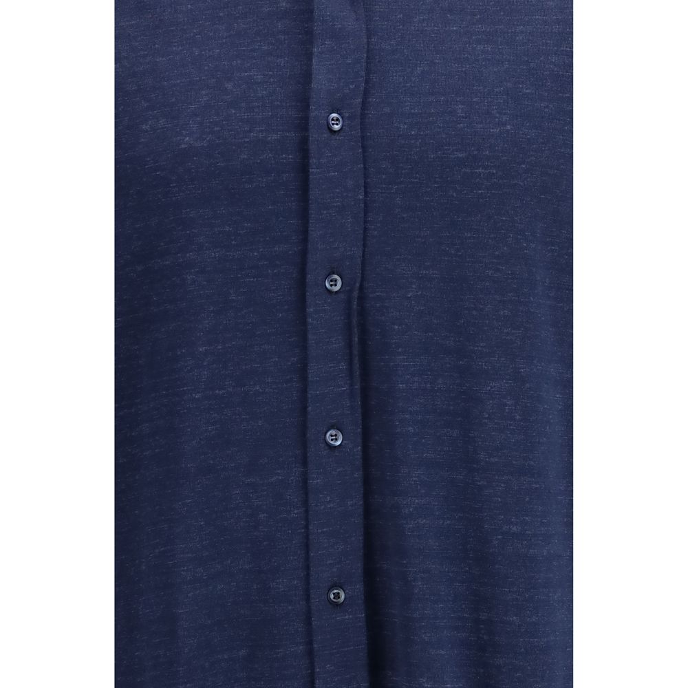 Brunello Cucinelli Blue Linen Dress Shirt | Regal Royce