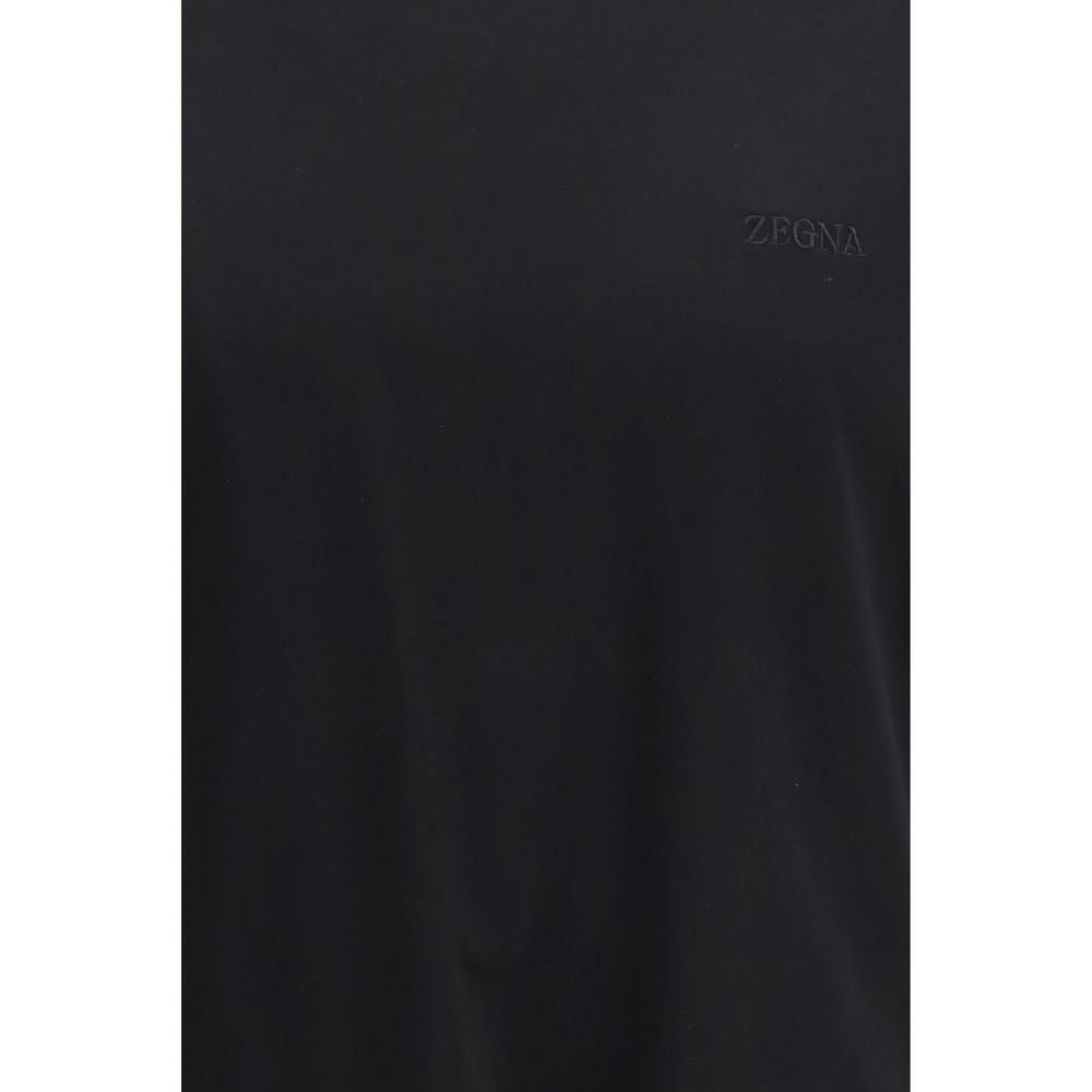 ZEGNA Black Cotton Polo Shirt | Regal Royce