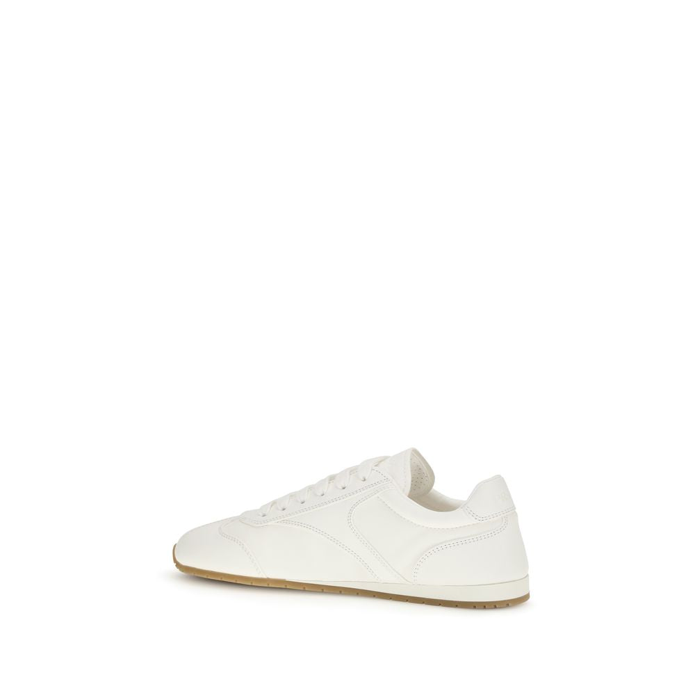 Prada Cream Calf Leather Bos Taurus Low Top Sneakers | Regal Royce