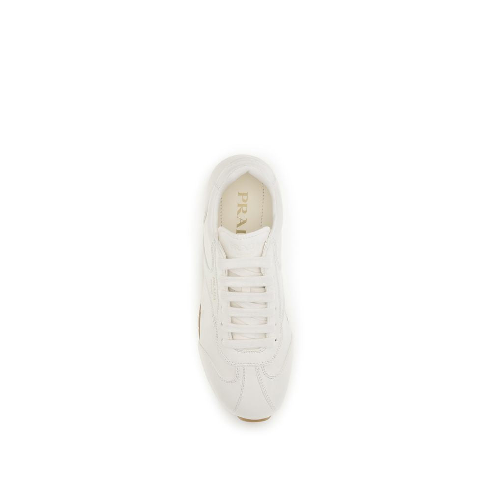 Prada Cream Calf Leather Bos Taurus Low Top Sneakers | Regal Royce