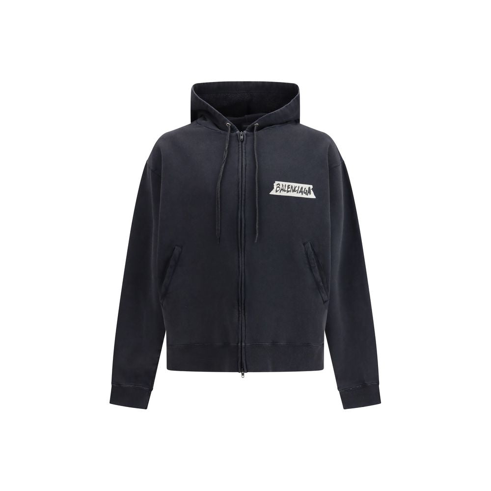 Balenciaga Black Cotton Sweatshirt | Regal Royce