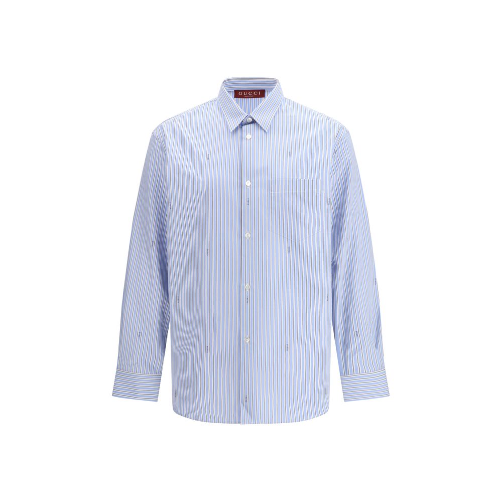 Gucci Light Blue Cotton Pattern Shirt | Regal Royce