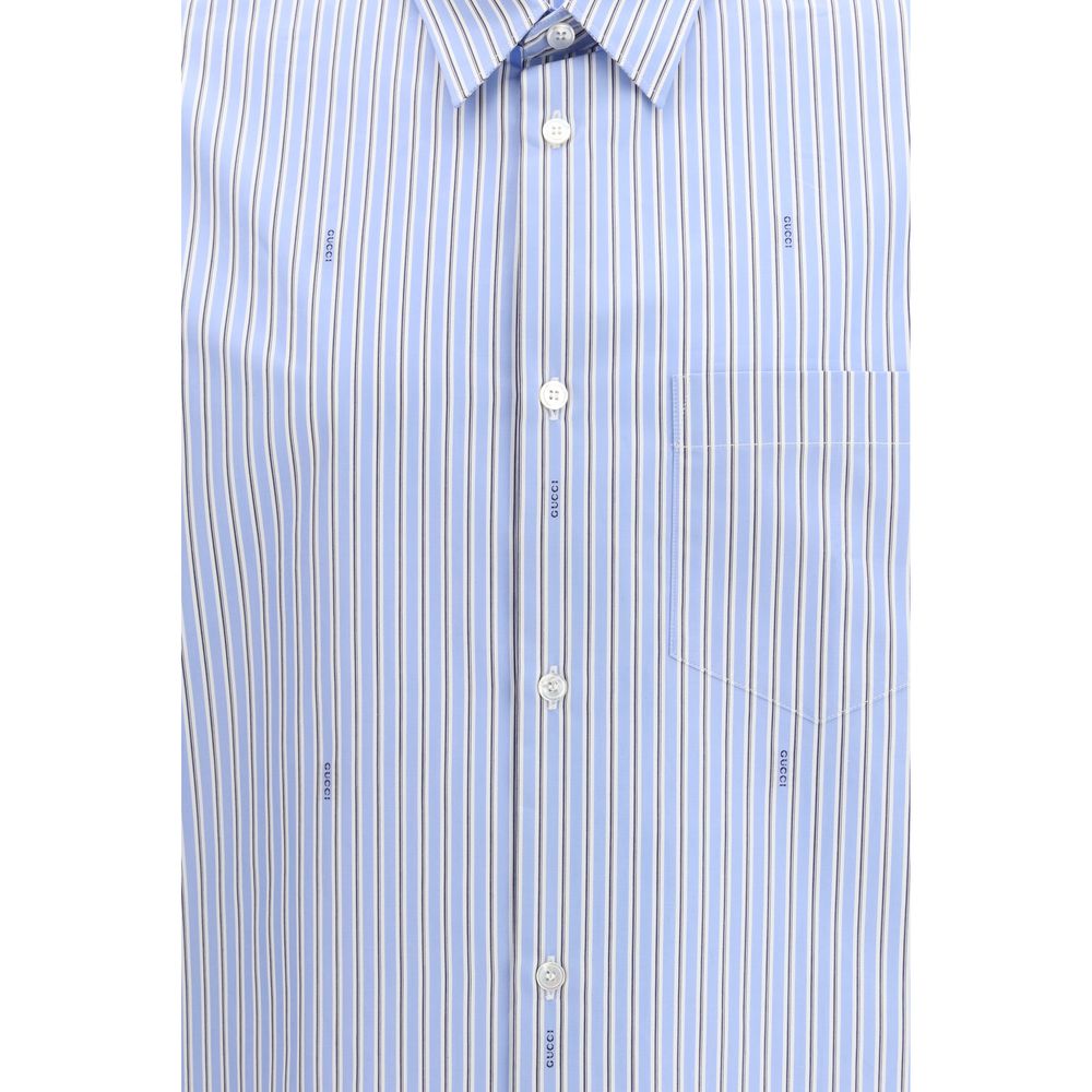 Gucci Light Blue Cotton Pattern Shirt | Regal Royce