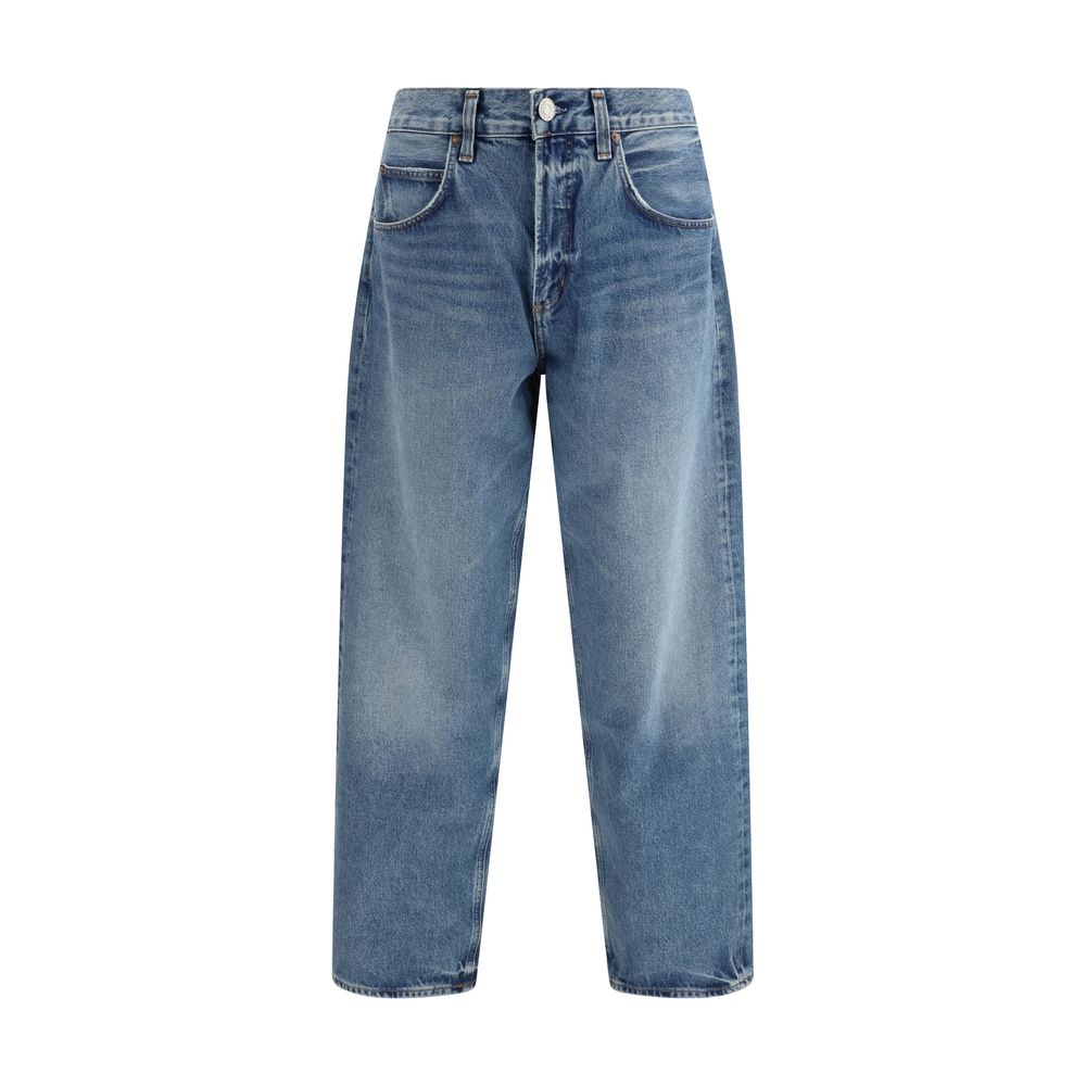 Agolde Light Blue Recycled Cotton Tapered Jeans | Regal Royce