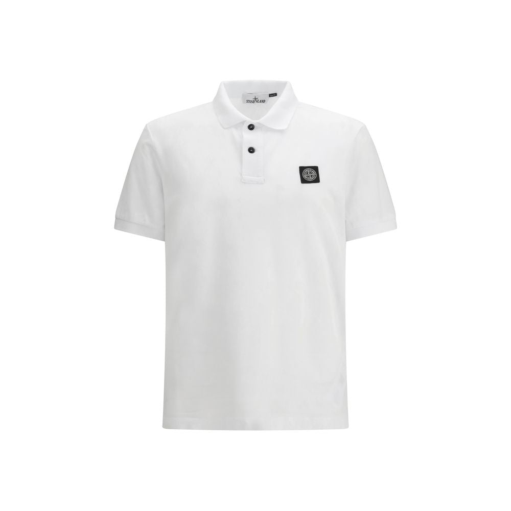 Stone Island White Cotton Polo Shirt | Regal Royce