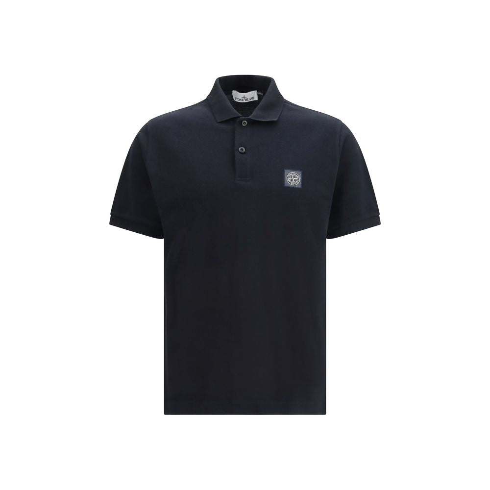 Stone Island Black Cotton Polo Shirt | Regal Royce