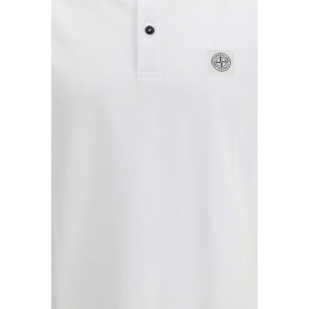 Stone Island White Cotton Polo Shirt | Regal Royce
