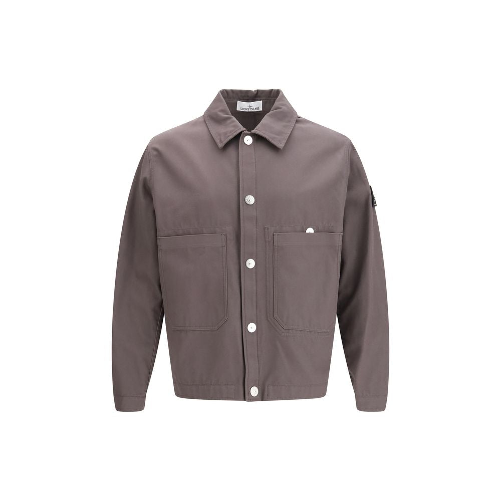 Stone Island Gray Cotton Coat | Regal Royce