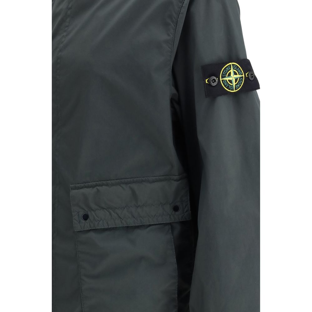Stone Island Gray Polyester Coat | Regal Royce
