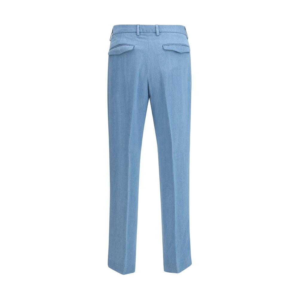 Cruna Light Blue Tencel Casual Pants | Regal Royce
