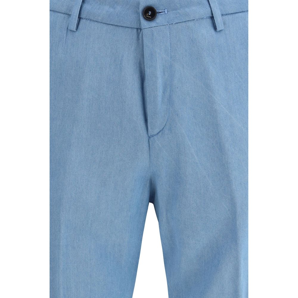Cruna Light Blue Tencel Casual Pants | Regal Royce