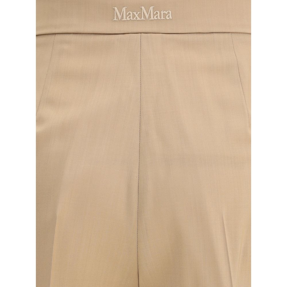 Max Mara Beige Fleece Wool Casual Pants | Regal Royce