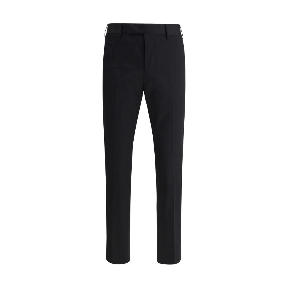 PT Torino Black Cotton Casual Pants | Regal Royce