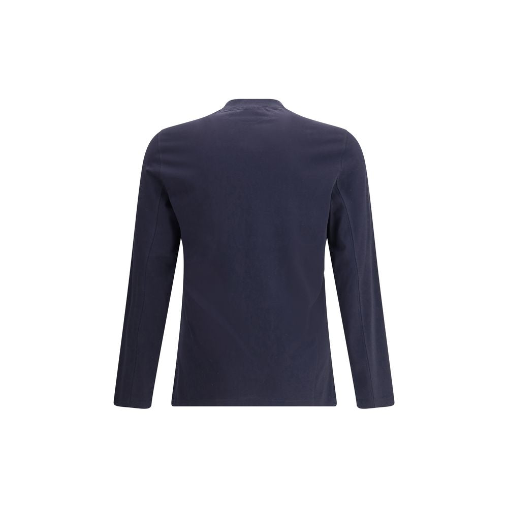 Brunello Cucinelli Blue Cotton Long Sleeve T-Shirt | Regal Royce
