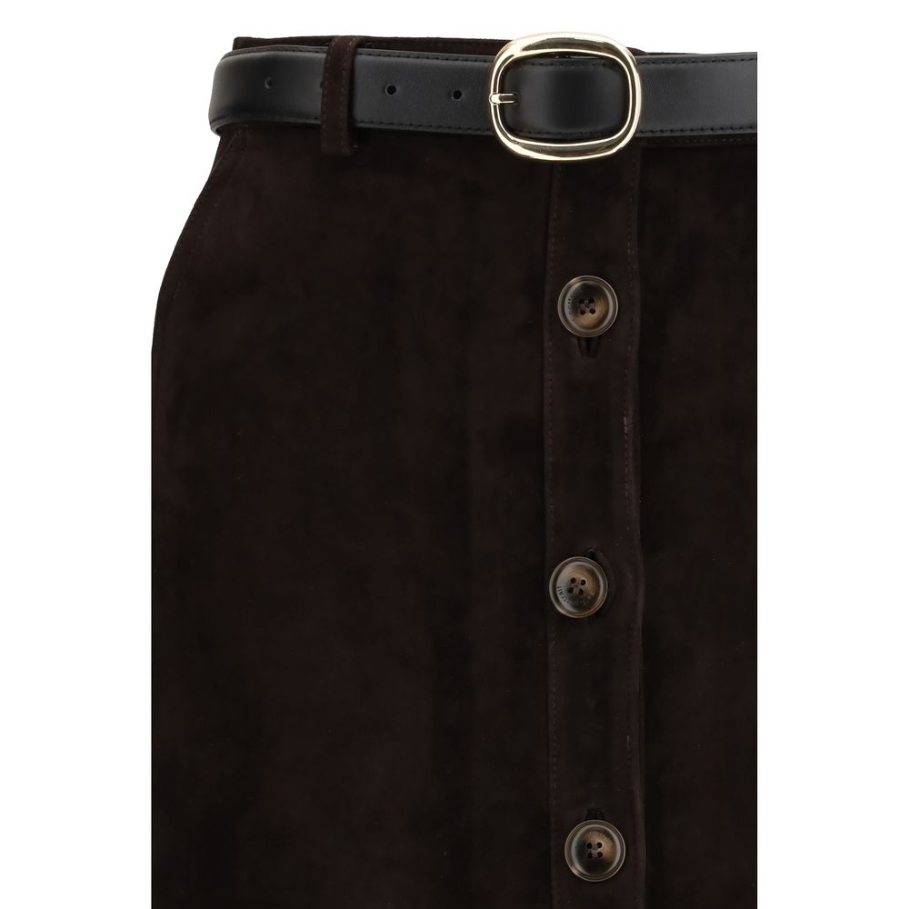 Self-Portrait Brown Lamb Ovis Aries Aries Midi Skirt | Regal Royce