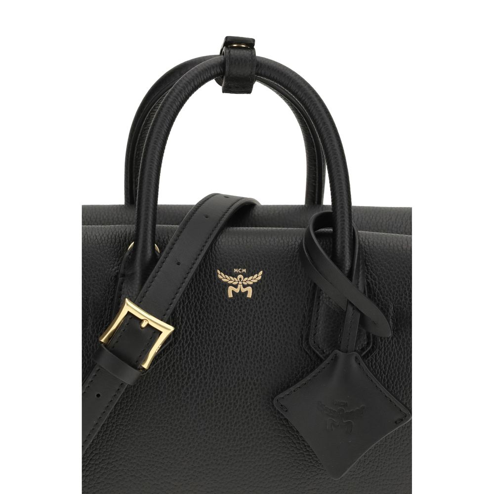 MCM Black Calf Leather Bos Taurus Handbag | Regal Royce