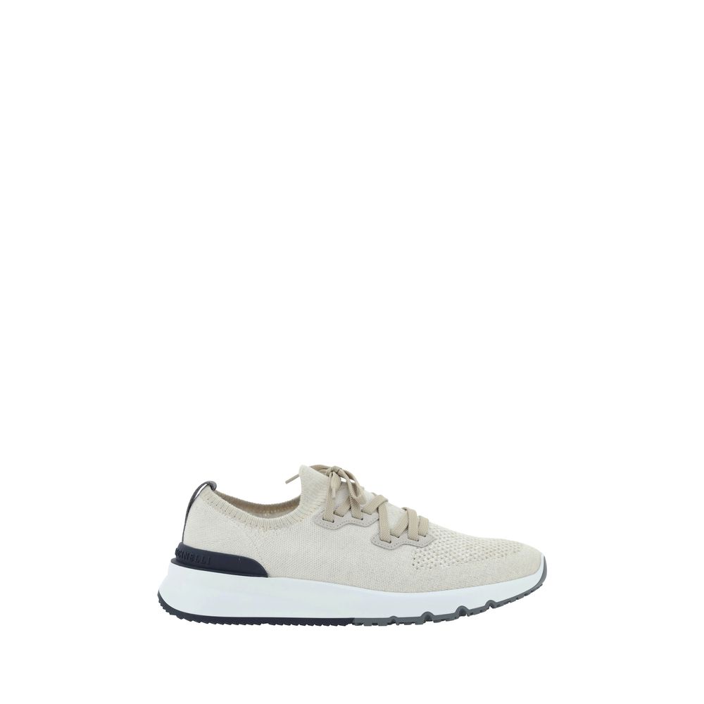 Brunello Cucinelli White Cotton Athletic Sneakers | Regal Royce