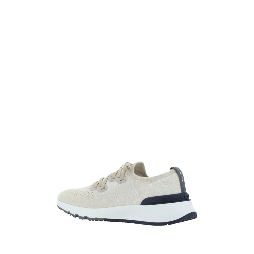 Brunello Cucinelli White Cotton Athletic Sneakers | Regal Royce