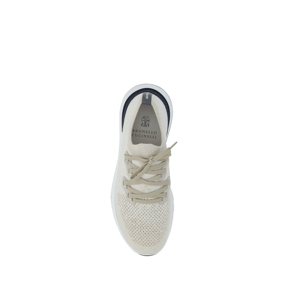 Brunello Cucinelli White Cotton Athletic Sneakers | Regal Royce