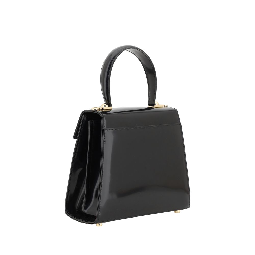 Ferragamo Black Calf Leather Bos Taurus Handbag | Regal Royce