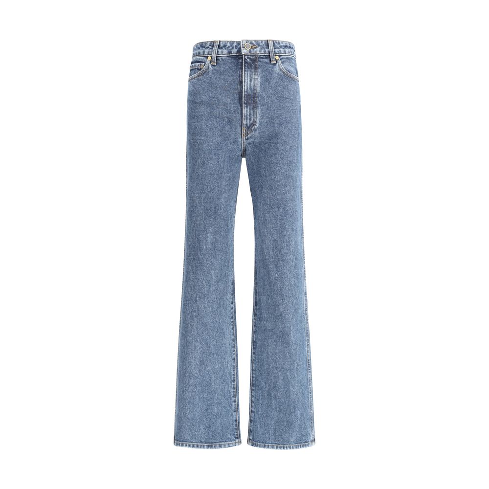 Khaite Blue Cotton Flared Jeans | Regal Royce