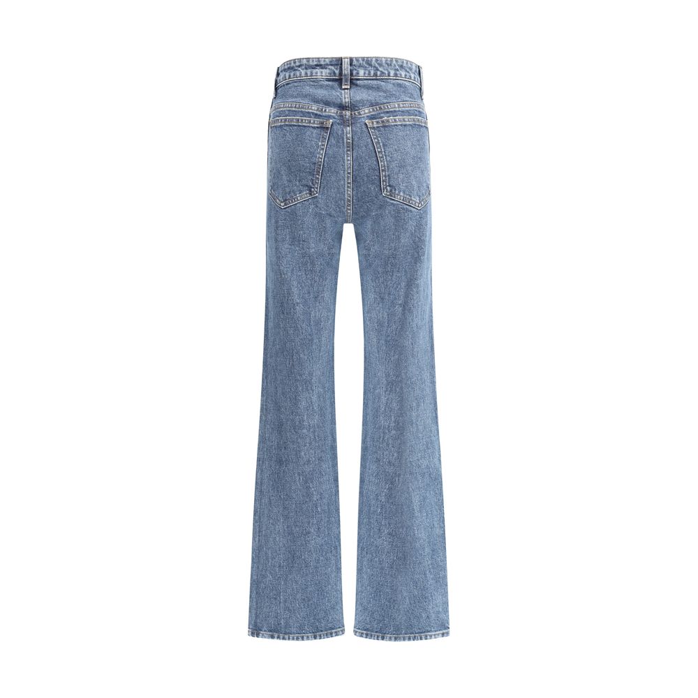 Khaite Blue Cotton Flared Jeans | Regal Royce