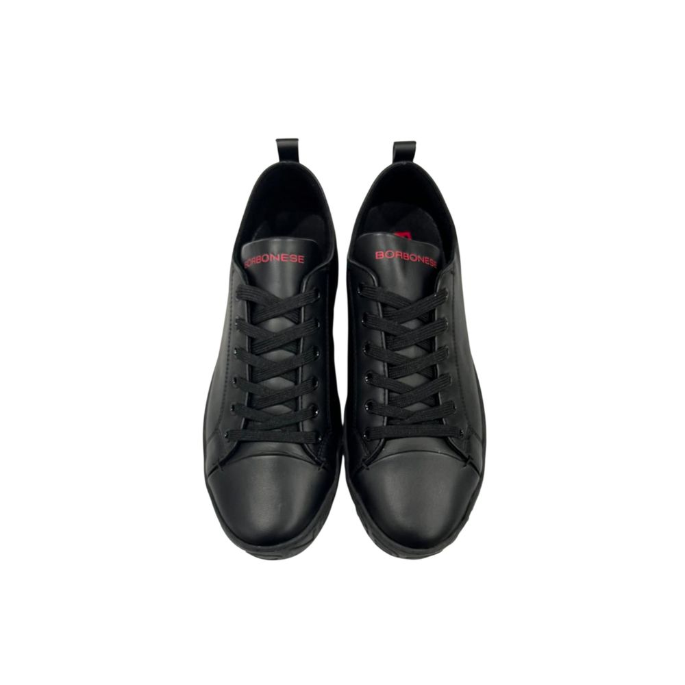 Borbonese Black Leather Men Sneaker | Regal Royce