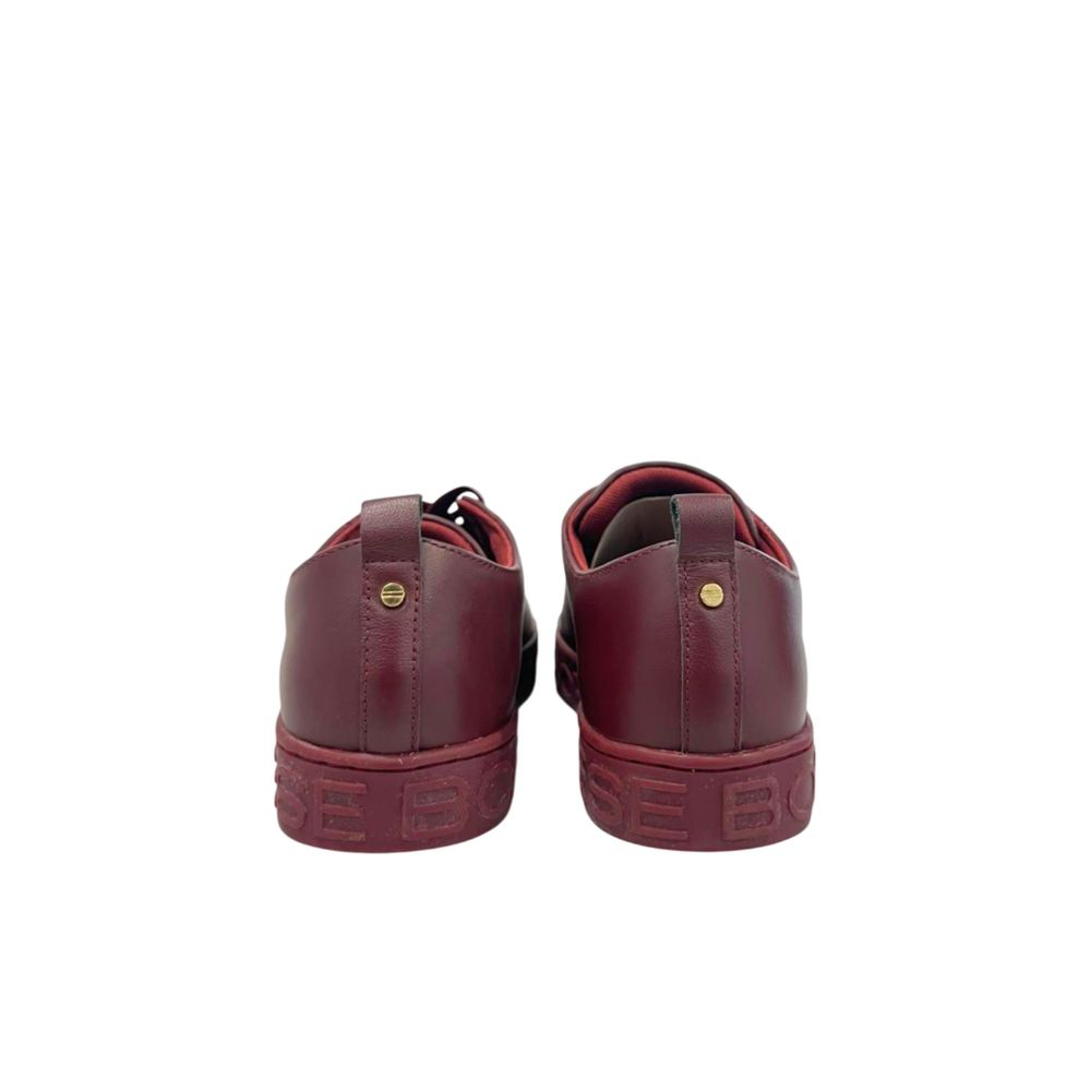 Borbonese Red Leather Women Sneaker with Platform Sole | Regal Royce