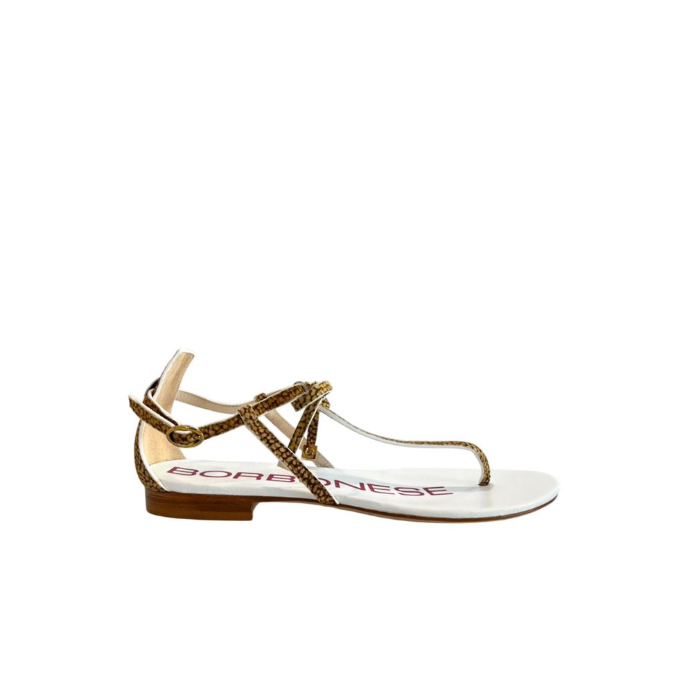Borbonese Beige Genuine Leather Women Sandal | Regal Royce