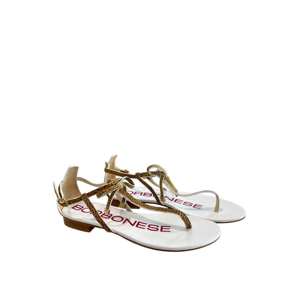Borbonese Beige Genuine Leather Women Sandal | Regal Royce