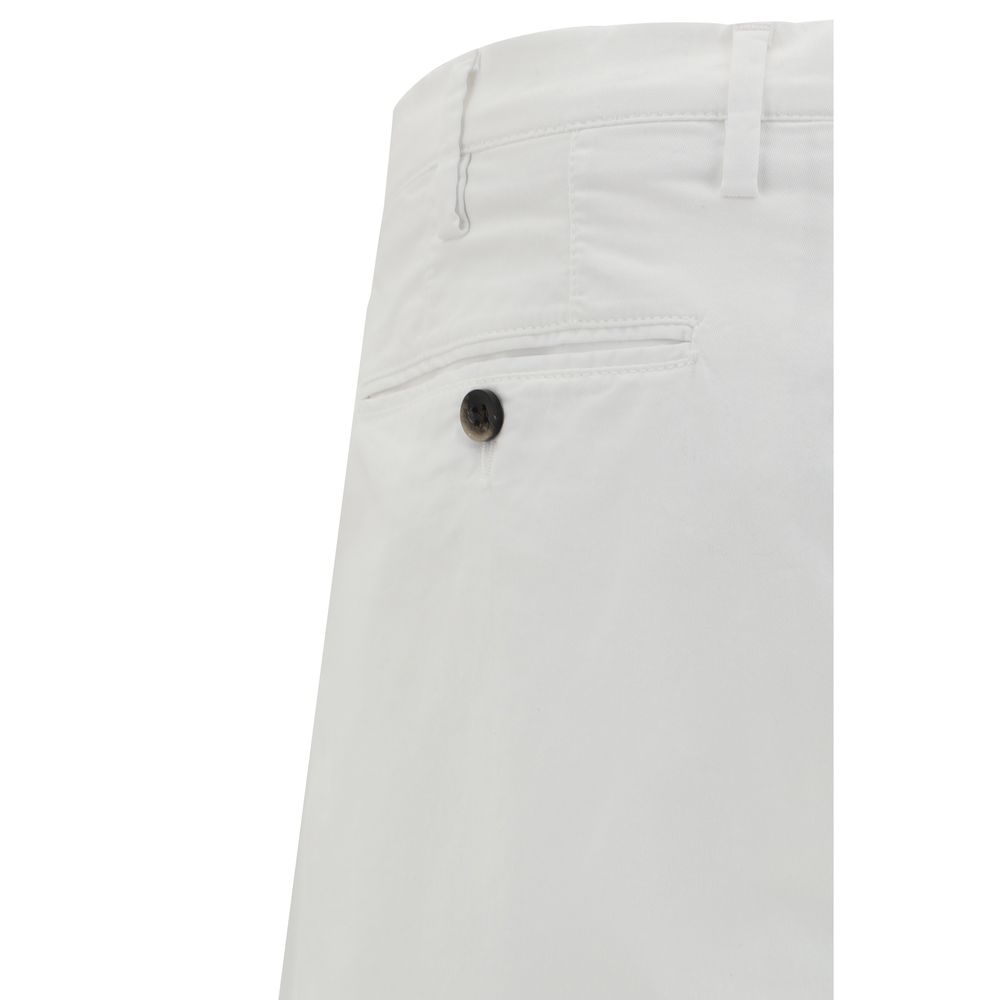 Germano White Cotton Bermuda Shorts | Regal Royce