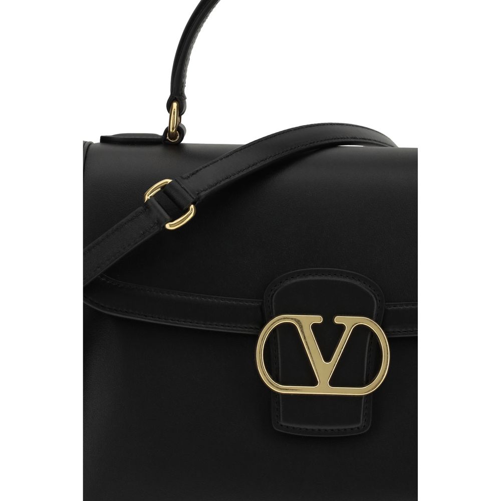 Valentino Garavani Black Calf Leather Bos Taurus Shoulder Bag | Regal Royce