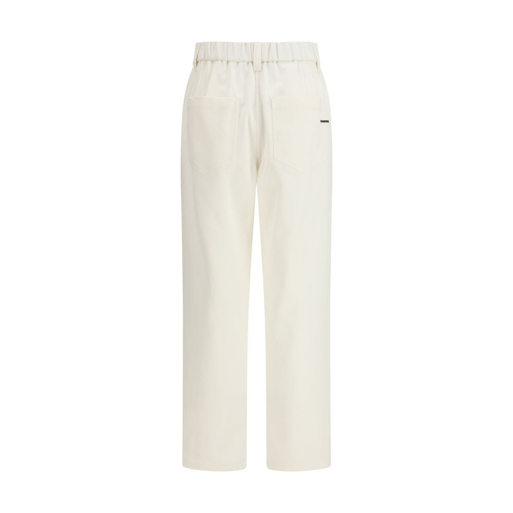 Brunello Cucinelli White Cotton Pants | Regal Royce