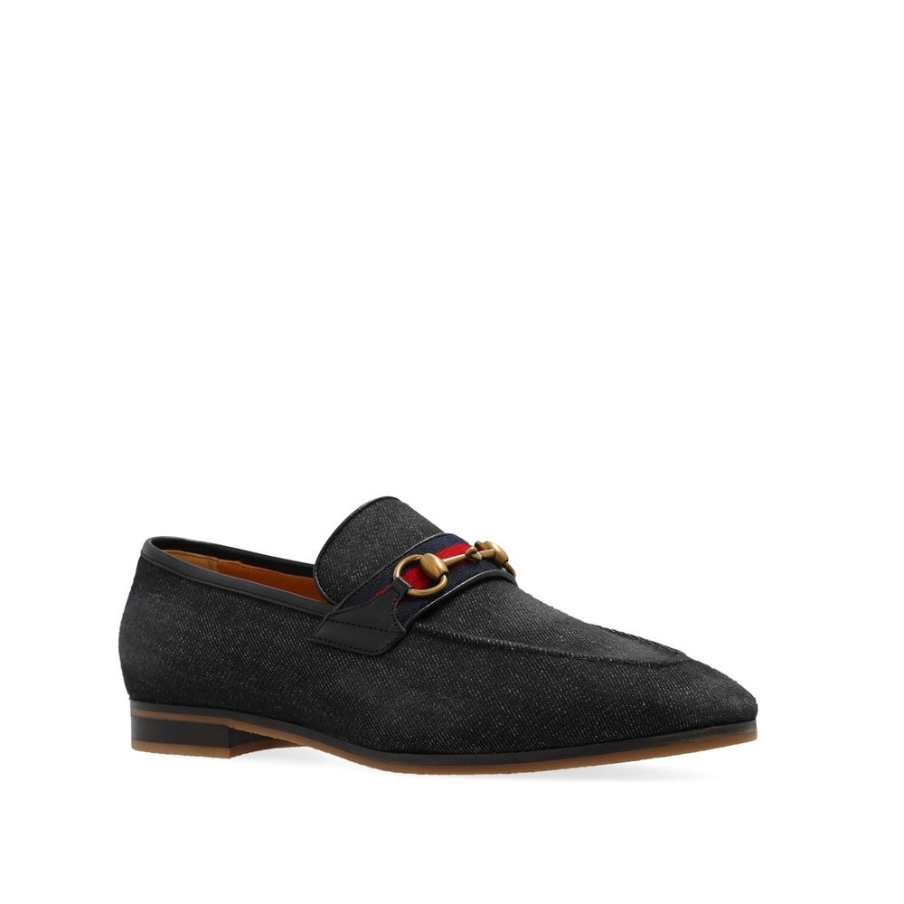 Gucci Black Fabric Slip-On Loafers | Regal Royce